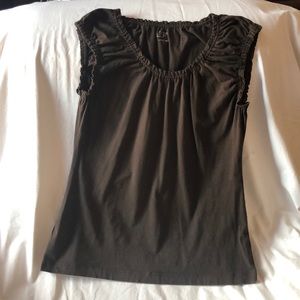 Ann Taylor Loft chocolate brown top size Large